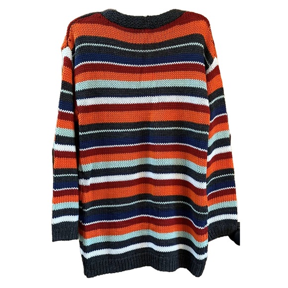 NWT Made With Love Women’s Striped Open Front Cardigan Multi Sz Medium V288 - Picture 2 of 6